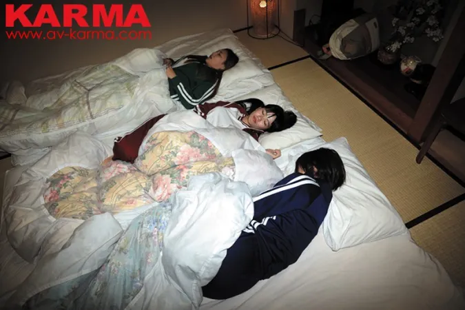 KRU-035 Girls School Trip Group Night Crawling Video Right Beside Their Classmates Sleeping... Shocking Leak!